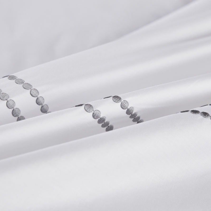 طقم ملاءات سرير من القطن الخالص 100% بتطريز منقط، 300 TC طقم ملاءات سرير من القطن الخالص 100% بتطريز منقط، 300 TC