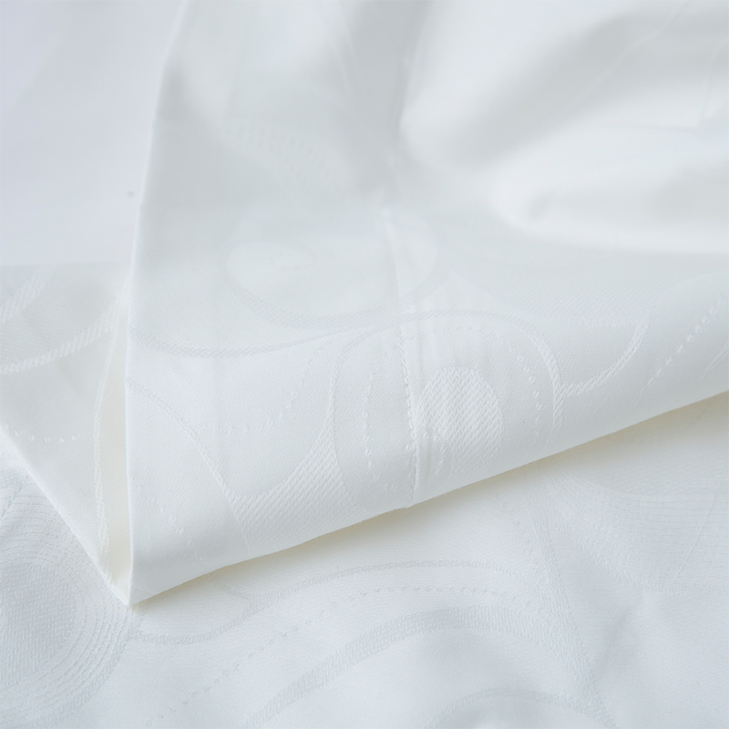 طقم بياضات سرير فندقي جديد من القطن الخالص الساتان الأبيض بنقشة الجاكار طقم بياضات سرير فندقي جديد من القطن الخالص الساتان الأبيض بنقشة الجاكار