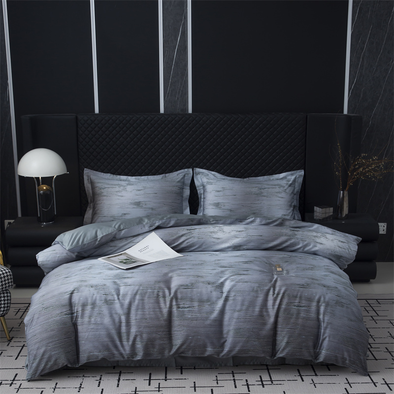 طقم مفروشات قطني 100S بطبعة رقمية انطباعية