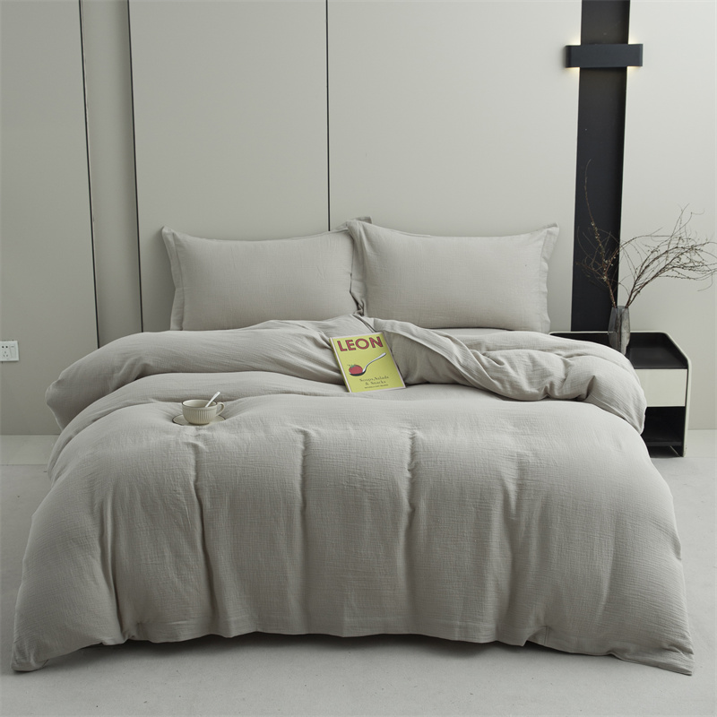 طقم مفروشات من قماش الشاش القطني 100% بطبقتين فائق النعومة