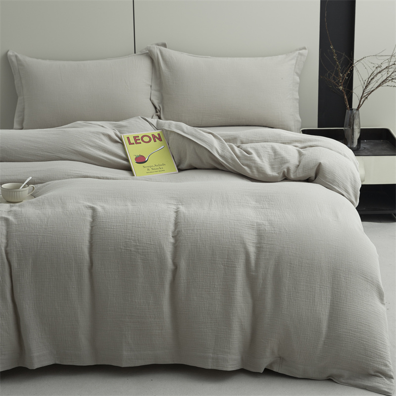 طقم مفروشات من قماش الشاش القطني 100% بطبقتين فائق النعومة طقم مفروشات من قماش الشاش القطني 100% بطبقتين فائق النعومة