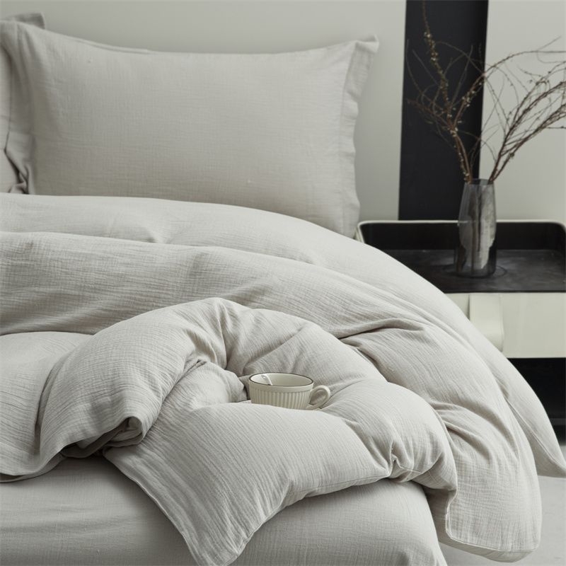 طقم مفروشات من قماش الشاش القطني 100% بطبقتين فائق النعومة طقم مفروشات من قماش الشاش القطني 100% بطبقتين فائق النعومة