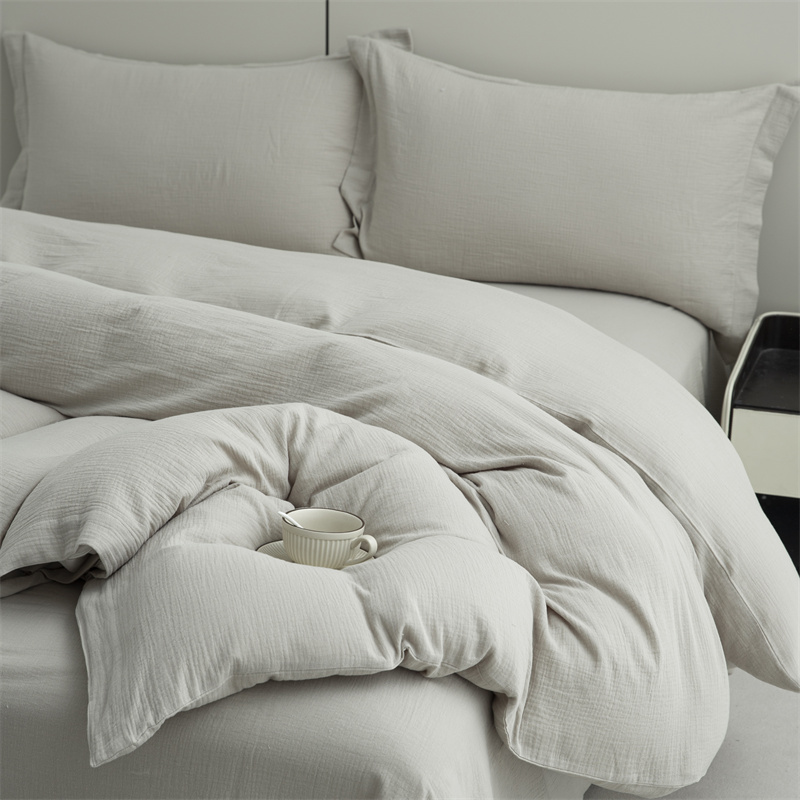 طقم مفروشات من قماش الشاش القطني 100% بطبقتين فائق النعومة طقم مفروشات من قماش الشاش القطني 100% بطبقتين فائق النعومة