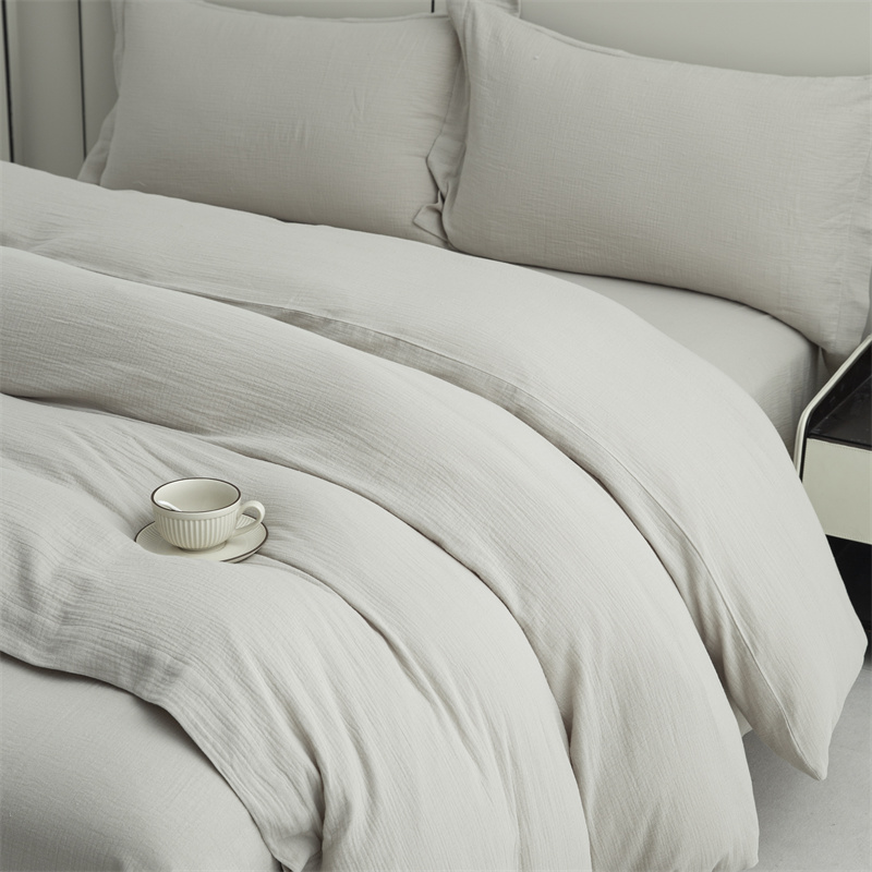 طقم مفروشات من قماش الشاش القطني 100% بطبقتين فائق النعومة طقم مفروشات من قماش الشاش القطني 100% بطبقتين فائق النعومة