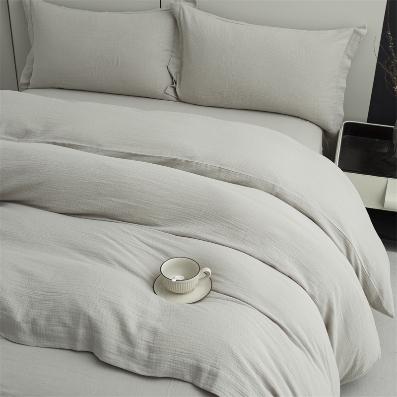 طقم مفروشات من قماش الشاش القطني 100% بطبقتين فائق النعومة طقم مفروشات من قماش الشاش القطني 100% بطبقتين فائق النعومة