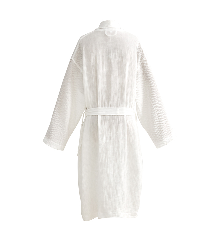 روب حمام من قماش الشاش القطني مزدوج الطبقات بياقة شال فندقي روب حمام من قماش الشاش القطني مزدوج الطبقات بياقة شال فندقي