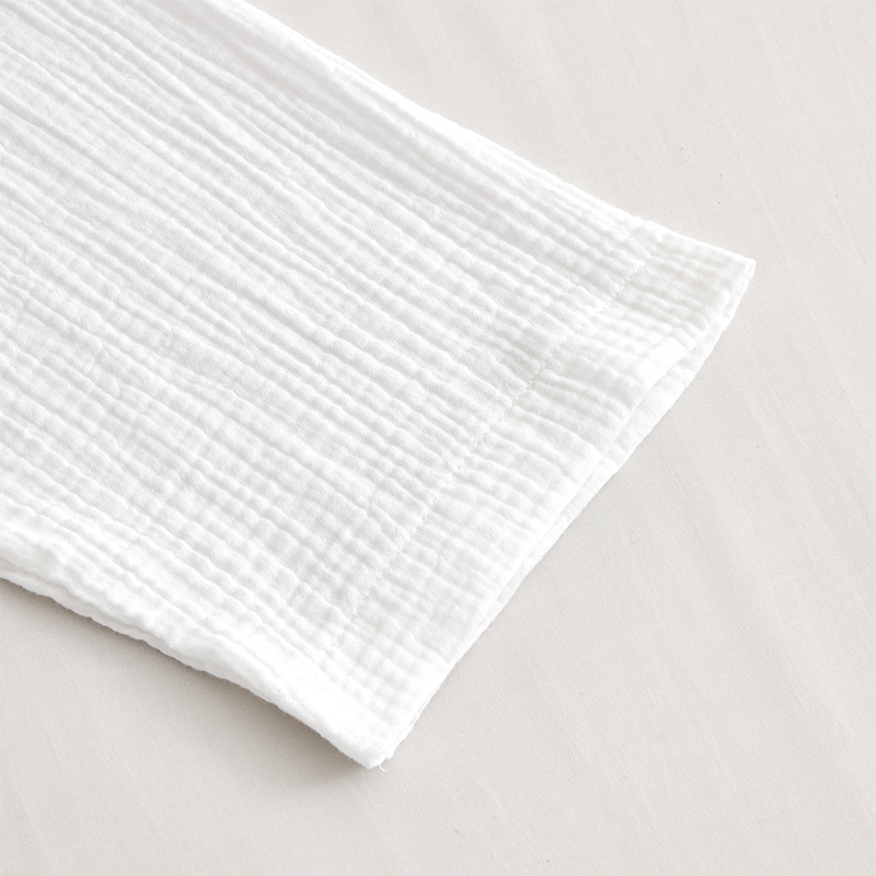 روب حمام من قماش الشاش القطني مزدوج الطبقات بياقة شال فندقي روب حمام من قماش الشاش القطني مزدوج الطبقات بياقة شال فندقي