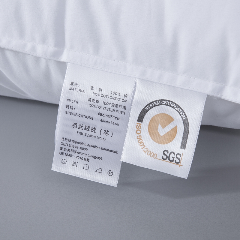 وسادة مريحة بحشوة ألياف دقيقة وغطاء من قماش البوليستر الناعم للفنادق وسادة مريحة بحشوة ألياف دقيقة وغطاء من قماش البوليستر الناعم للفنادق
