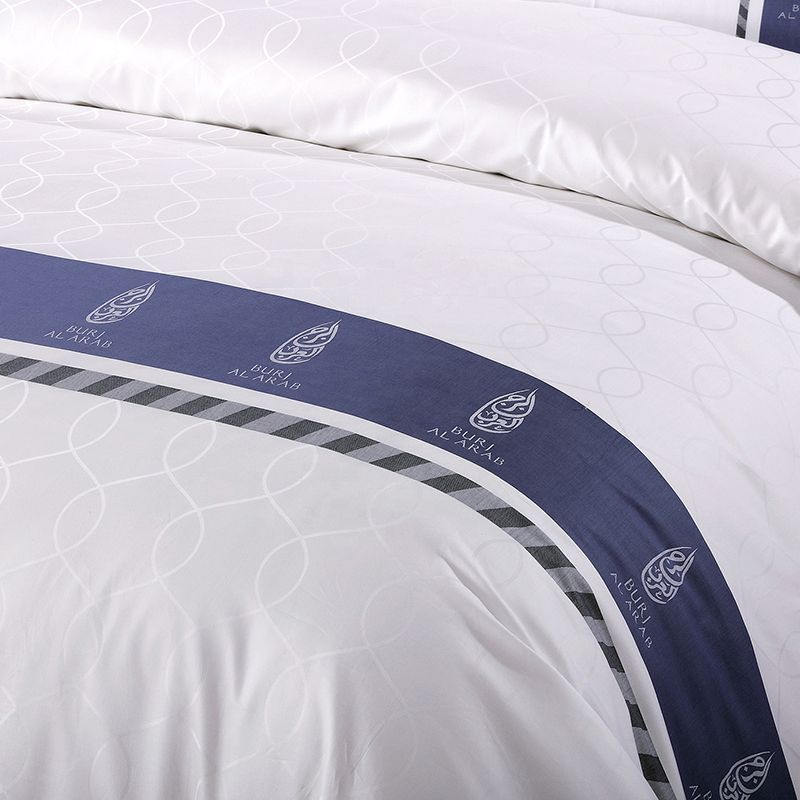 طقم بياضات سرير من القطن الخالص 100% مصبوغ بالغزل مع شعار مخصص طقم بياضات سرير من القطن الخالص 100% مصبوغ بالغزل مع شعار مخصص